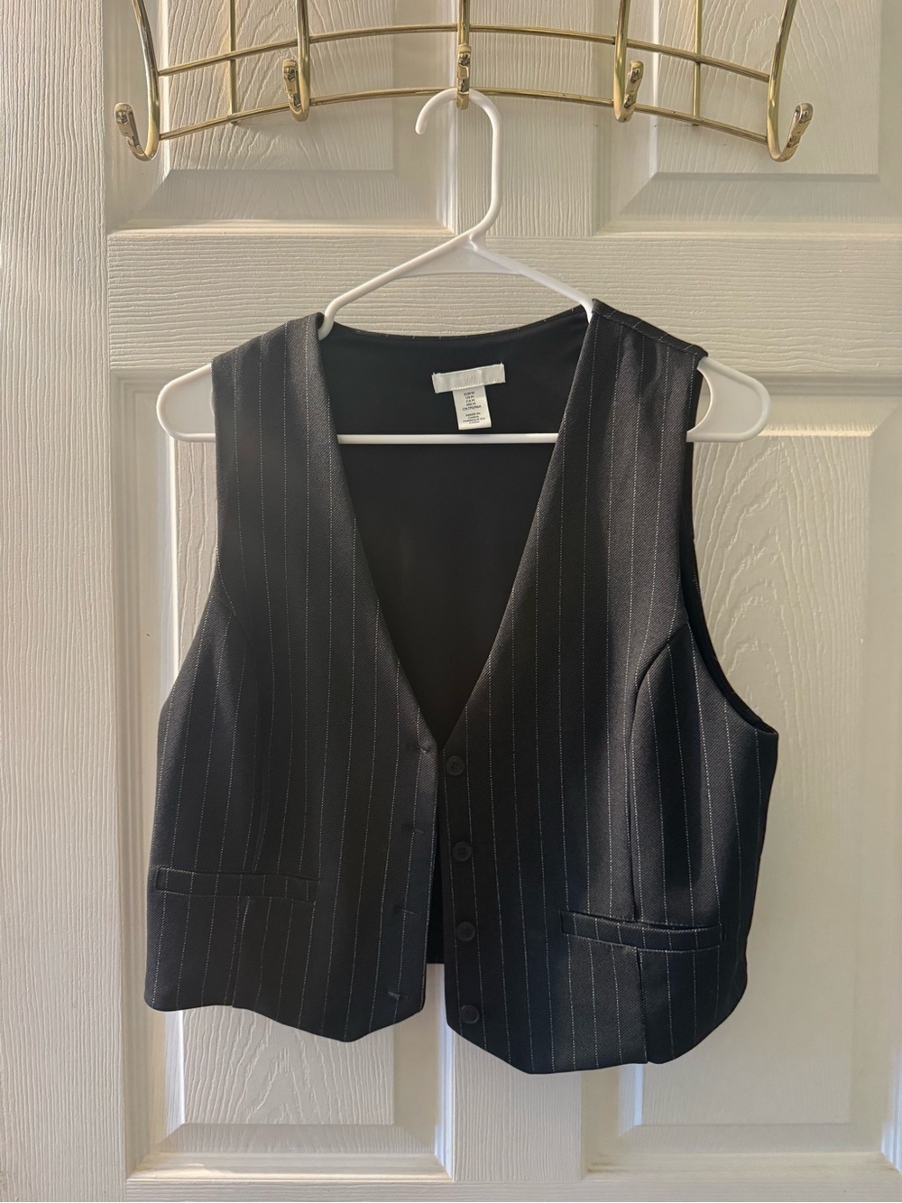 H&M Black Pinstripe Vest